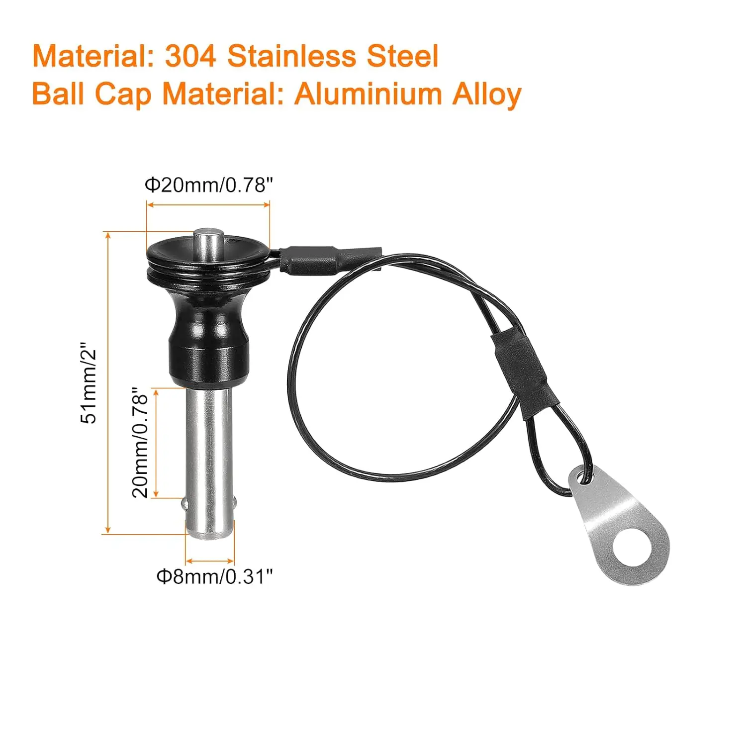 Stainless Steel Quick Release Ball Lock Pin with Corrosion Resistant Finish for Secure Fastening