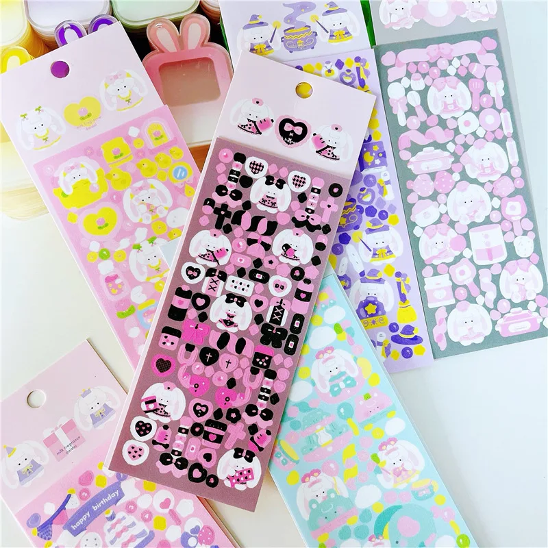 Newest Cute Rabbit Sticker Fashion Decorative Sticker Daily Notebook Sticker