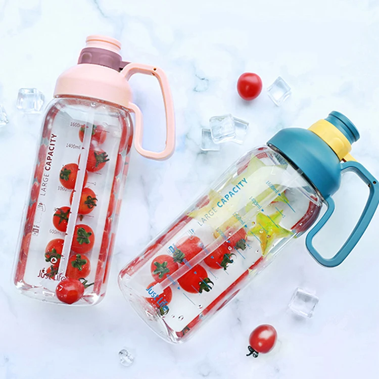 Wholesale price new design 1l 1.5l 2l bpa free plastic tritan life water bottle with custom logo