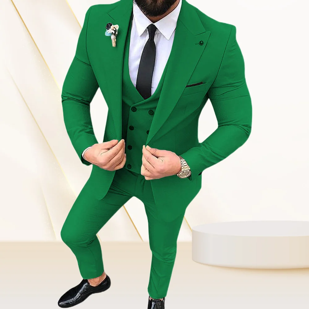 MANZINI ARMANI 3-Piece Slim-Fit Men's Satin Filigree Pattern Tuxedo Prom Suit Cream