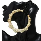 Hop Hoops 2020 New Fashion Bar Party Hip Hop Exaggerated Big Hoops Punk Bamboo Earrings