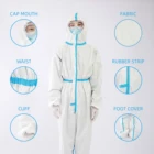 Gown AAMI Level 3 Clothing Protection Disposable Coverall 65 Gsm Isolation Gown White With Hood