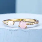 Pearl Ring Women Rings Rose Quartz Gold Plated Pearl Ring For Women 2020