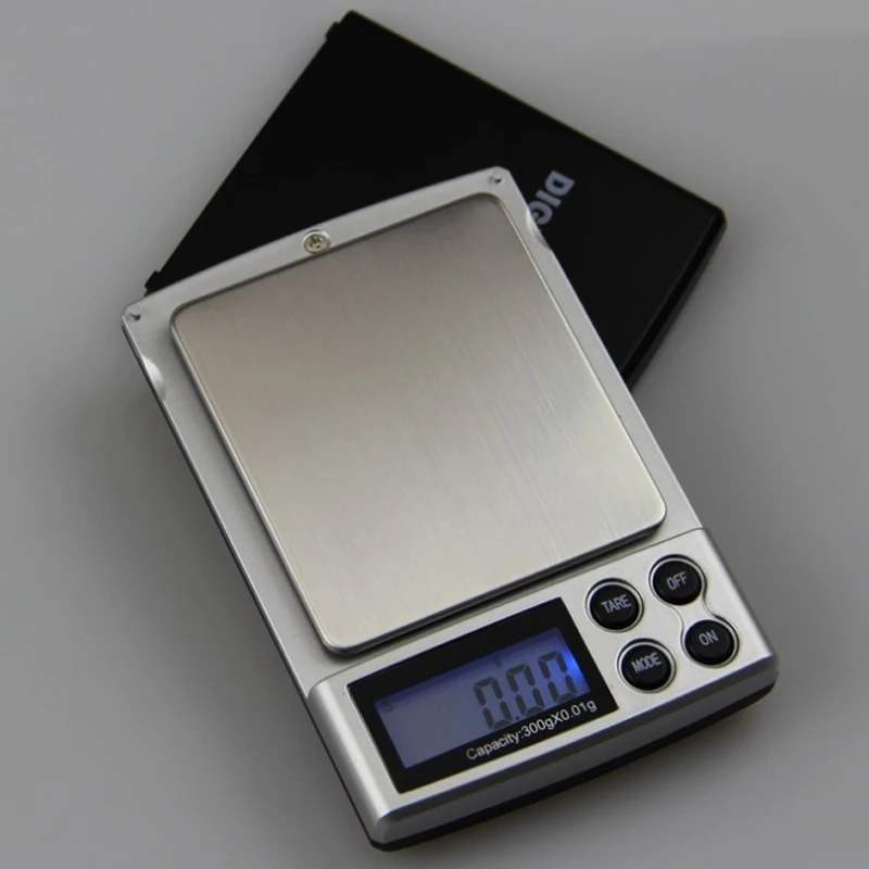 Élégant argent LCD Pocket Scale électronique pour pesage or herbes bijoux 