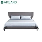 Airland Luxury Upholstered Leather Bed Hotel Bedroom Sets Queen King Size Bed Room Furniture Modern Home Frame Wood Beds