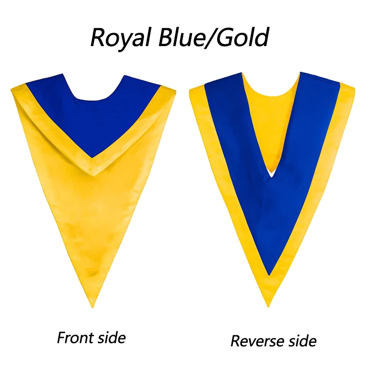 Two Color Satin Reversible Matte Front Choir Stole V Stole Reversible Choir Stoles with Border supplier
