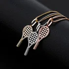 Silver Necklaces Hot Selling French Style 925 Sterling Silver Tennis Racket Pendant Necklaces