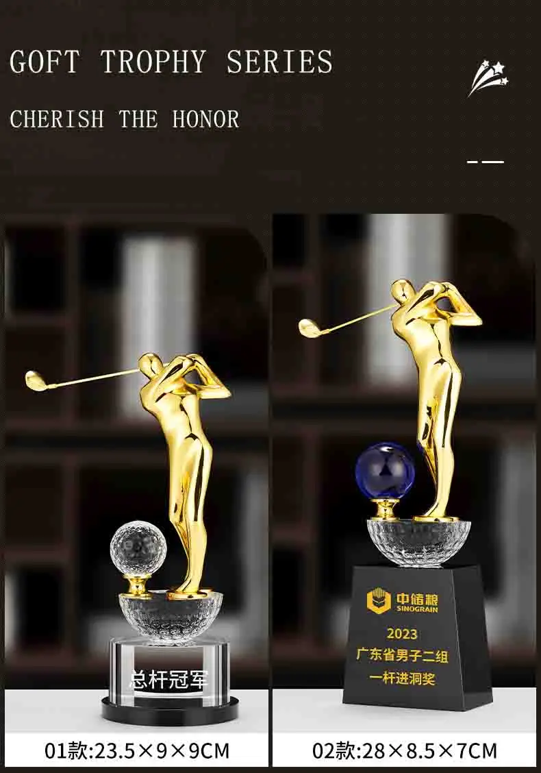 product trophies manufacturer customized golf crystal trophy metal gold awards for sport souvenir-35