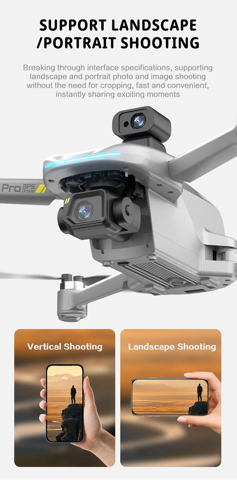 GD97PRO GPS Drone 3-axis Gimbal Ordinary Remote Control Flight Long Range 6KM Display Digital Remote Controller Real 1080P to 4K