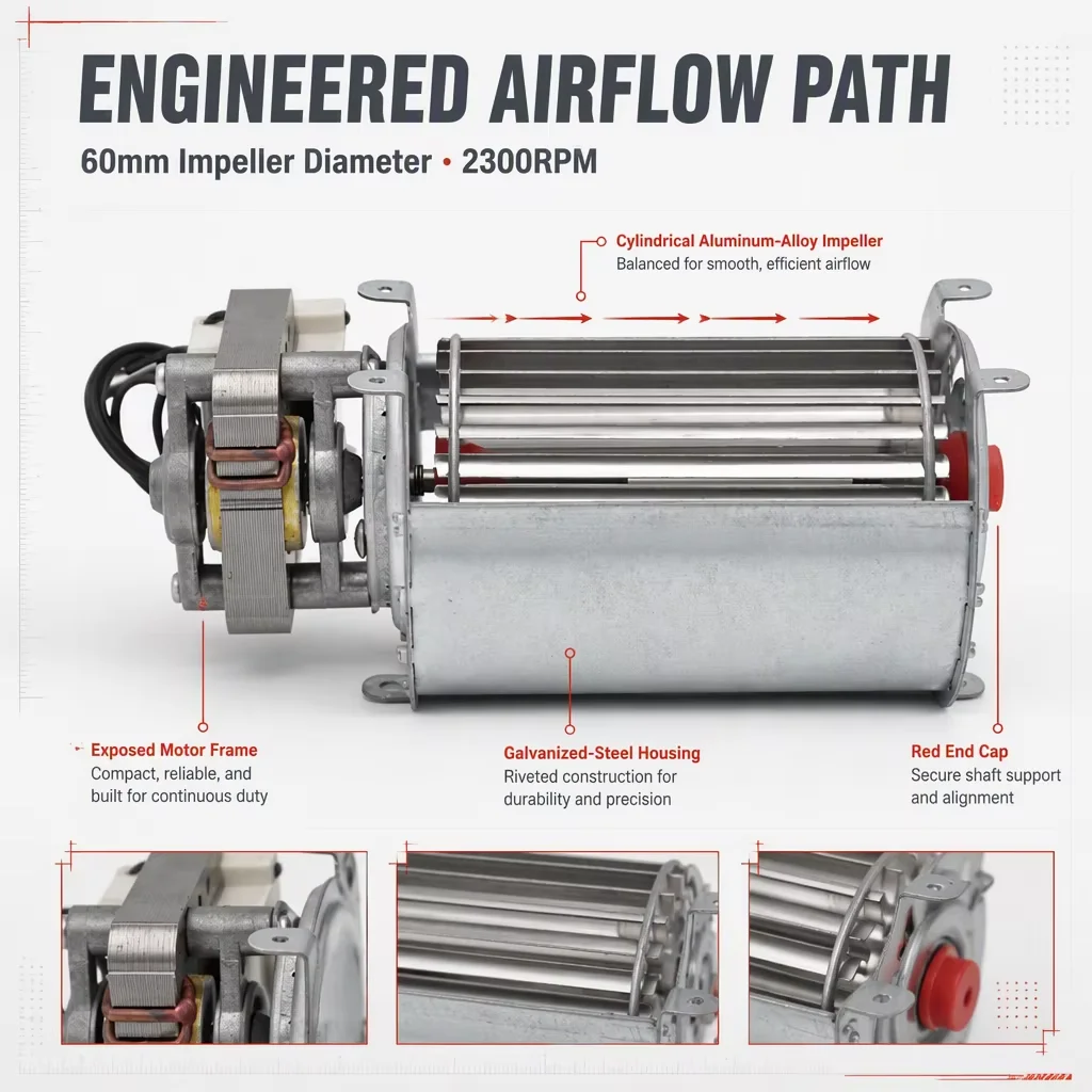 Compact Crossflow Transverse Blower, 120mm, Aluminum - detail 8