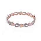 Bangle Bangles Gold Plated With 2 Color Pave Micro Bangle Luxury Wedding Bangle Jewelry For Elegant Women