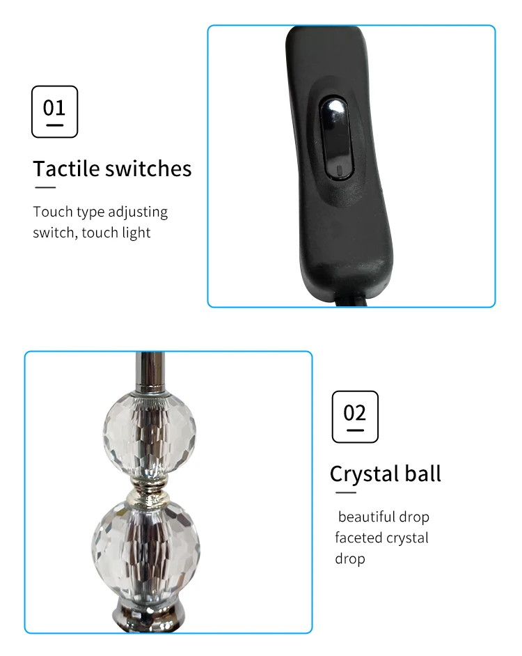 White linen touch switch Farm light Hotel bedroom table lamp