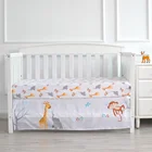 Baby Bedding Cotton Set Cotton 3Pc Gray Elephant Themed Cot Baby Girl Bedding 3D Printed 100 Cotton Crib Bedding Set