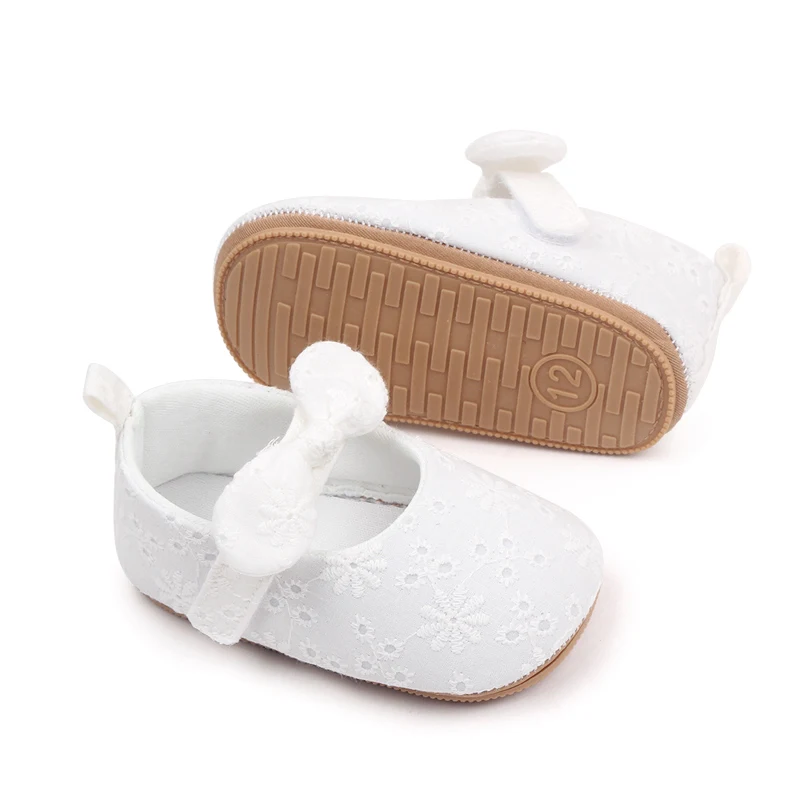 New Arrival Spring and Autumn Solid Color Bow Soft Soled Non-slip Baby Toddler Shoes for Girls manufacture