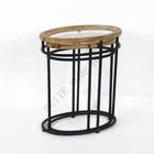 Metal Side Table Manufacturer Sale Nesting Metal Round Glass Top Side Table Furniture For Home