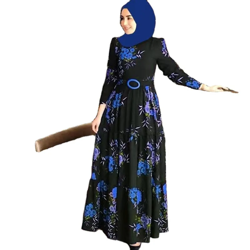 2022 Wholesale Muslim Dress Abaya Long Sleeve Flower Print Women Dress  Muslim Prom Dresses Traditional Muslim Clothing - Buy Muslim Women Dress,Islamic  Clothing,Muslim Women Clothing Product on Alibaba.com
