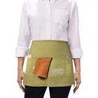 Low MOQ Canvas Waist Apron With Pockets Custom Imprint Logo Restaurant Waist Aprons