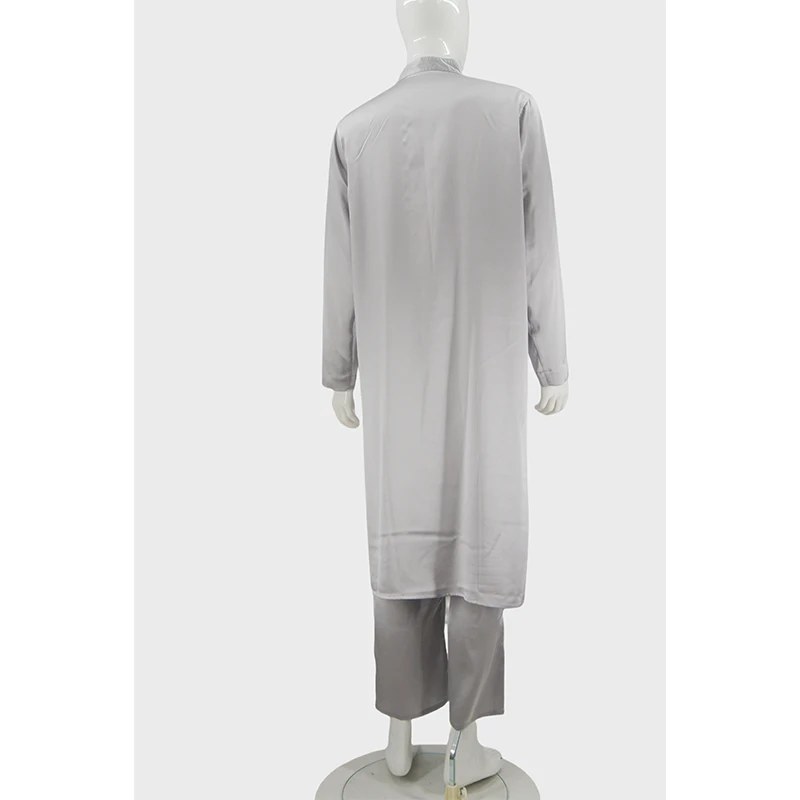2025 New Men's Arabic Abaya Set Muslim Islamic Prayer Dress White Long Sleeve Robe factory
