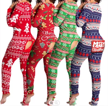 Zhimin 2021 Christmas Pajamas Adult Onesie Nightwear Women Sleepwear christmas onesie pajamas