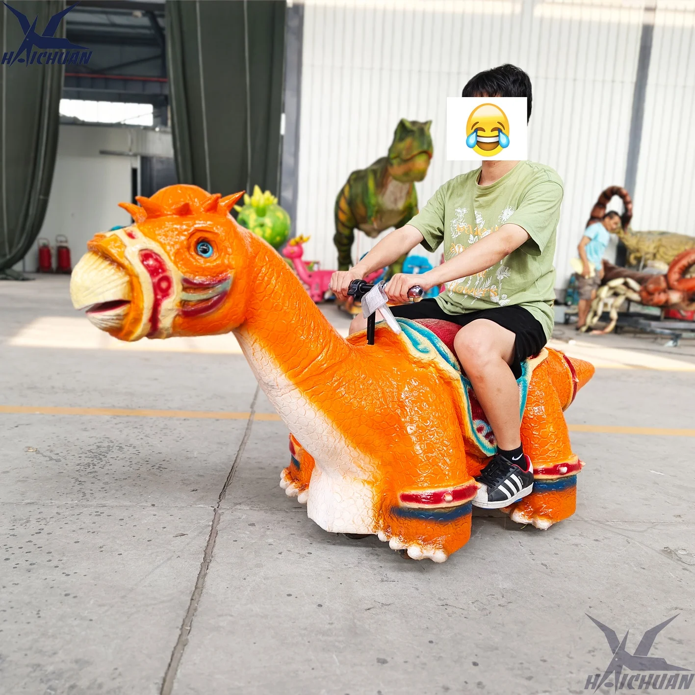 product amusement park dinosaur ride on electrical mechanical walking dinosaur riding for kids outdoor playground equipment-1