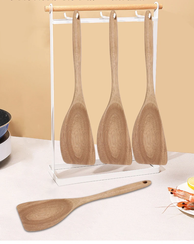 Wooden Spoons for Cooking Nonstick Wood Kitchen Utensil Cooking Spoons Natural Wood Kitchen Utensils Set Of 7 PCS