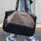 Leather Bag 2021 Fashion Casual Portable Hand Held Stitching Color Pu Leather Travel Bag