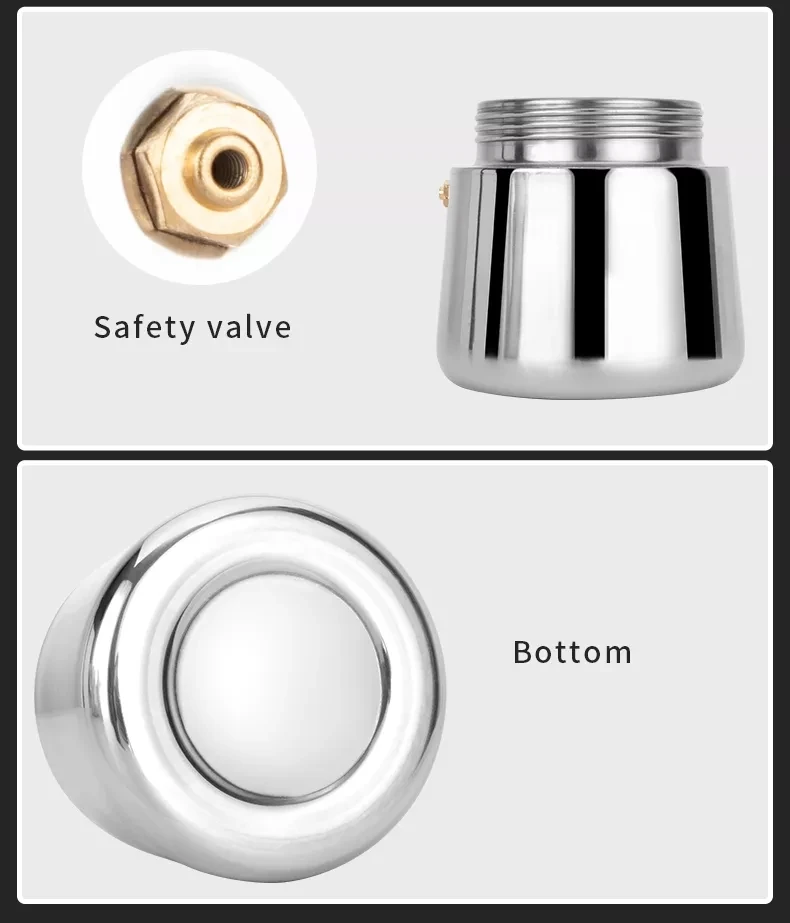 2023 Moka Pot Induction Coffee Pot Stainless Steel Stovetop Espresso