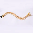 Bracelet Custom Men Personalised Iced Out Pure 925 Sterling Silver 14k 14mm 24k Cuban Chain Bracelet For Women