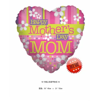 New 18-inch Spanish English Mother's Day Balloons Heart-shaped Foil Balloons Party Decoration Balloon