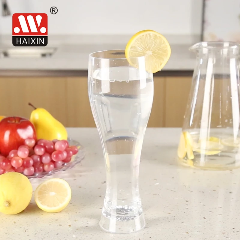 Haixing Plastic Beer Glass OEM Transparent PS Materials Juice Beer Cup