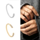 Cubic Zirconia Ring 925 Sterling Silver Free Size Pave Inlaid Cubic Zirconia Women Oppen Ring