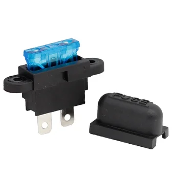 panel mount ATO / ATC Automotive Fuse Holder With Cover With Fixed Hole