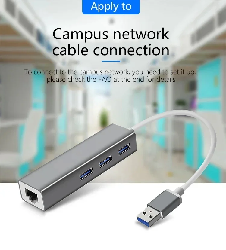 4 in 1 Gigabit Ethernet USB C Hub Mini Size USB 3.0 to RJ45 Adapter USB C Dock for MacBook Air Pro PC HUB