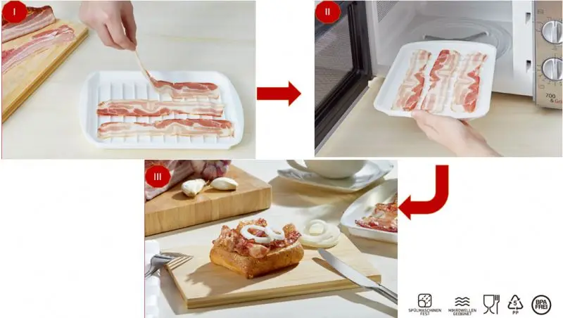 hot sale kitchen Microwave Bacon Maker/Cooker Microwave Baking Pan Bakeware