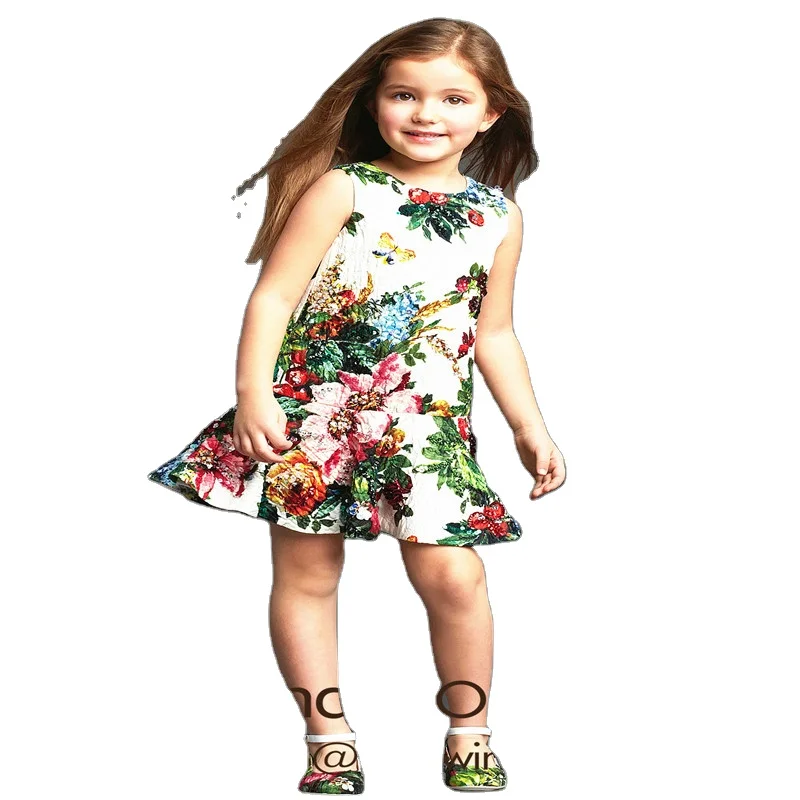 Guangzhou Customized baby girls floral dresses factory