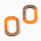 Color Resin Pendants Mixed Color Resin And Wood Drop Pendants Resin Wood Splicing Fashion Popular DIY