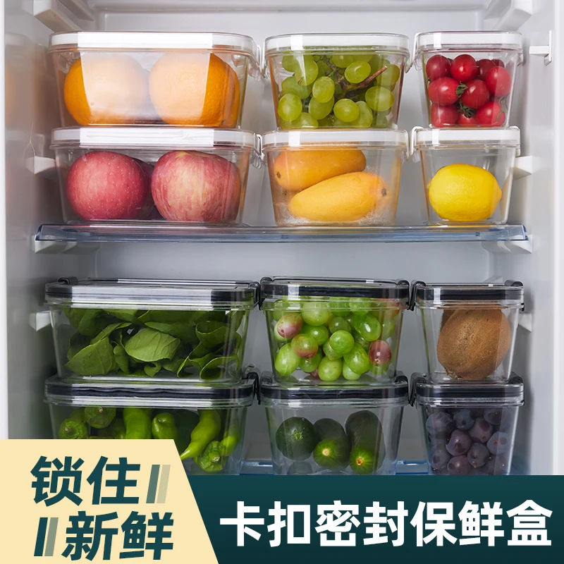 Dropshipping- 600ml Plastic Container Clear Kitchen Food Storage Boxes Container Set Food Containers with Lids for Organization