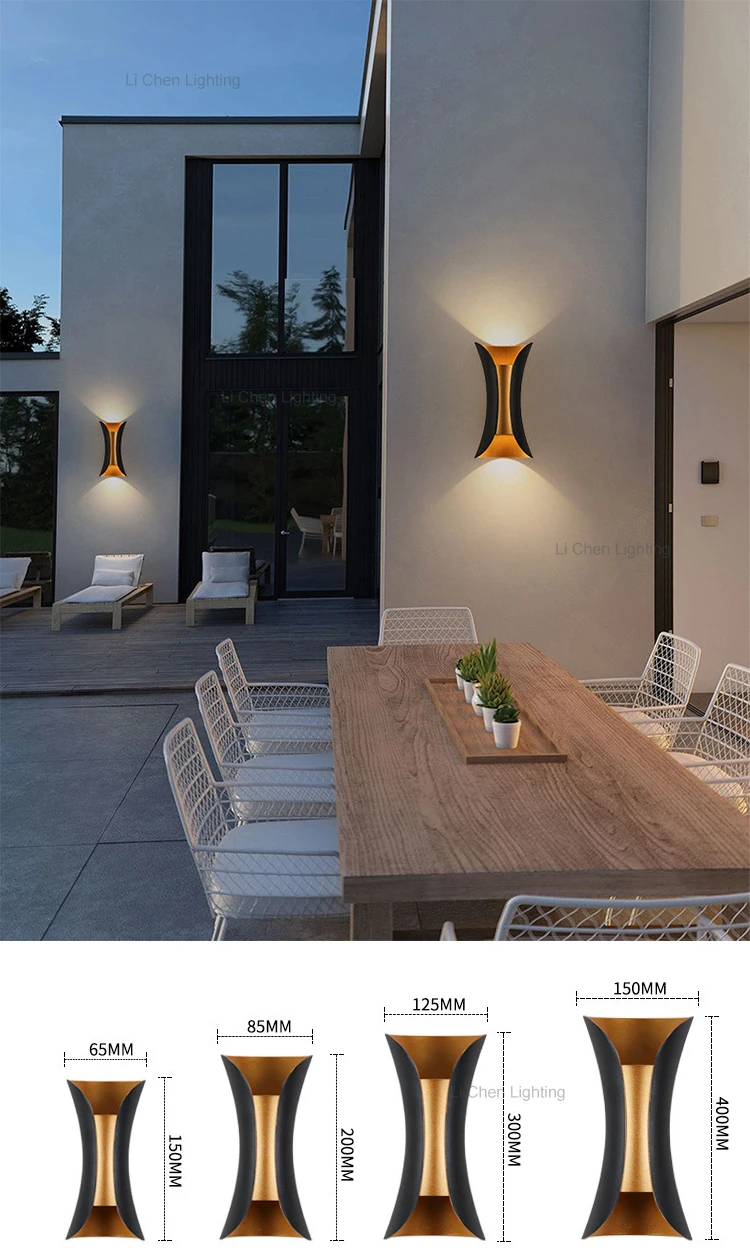 bd14 hotel outdoor lighting hanging surface mounted lantern corridor modern led wall lamp ip65 up down wall light -0