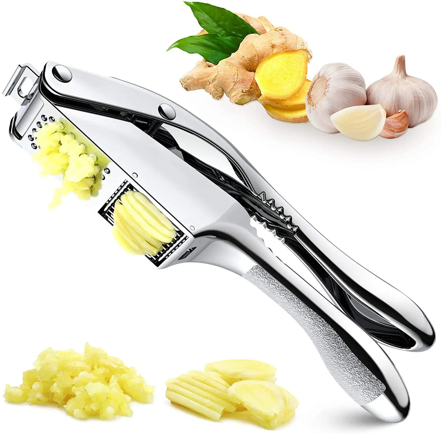 New Arrival  2 in 1 Multi-function Aluminium Alloy Garlic Press Kitchen Accessories Crusher Chopper