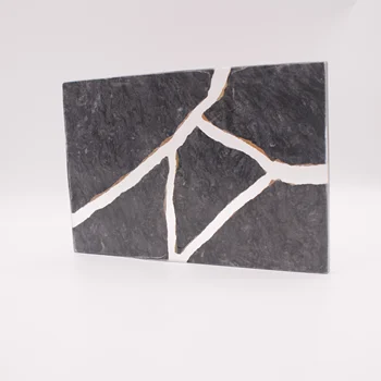 Artist chopping board natural marble epoxy resin serving board