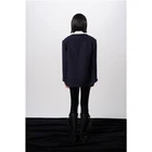 Tweed Women Coat Women's Coats Hot Sale Blue Tweed Women Coat Long Sleeve Solid Color Short Cotton Women's Coats