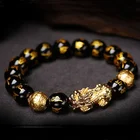 Obsidian Unique Design Hot Sale Buddhism Black Obsidian Gemstone Bracelets Couples Women Bracelet
