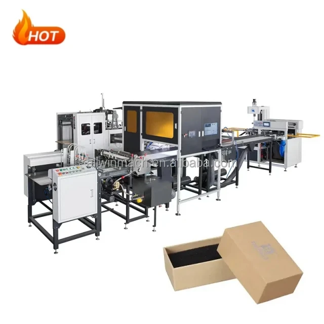 Fully Automatic Rigid Box Making Line Luxury Gift Boxes Making Machine