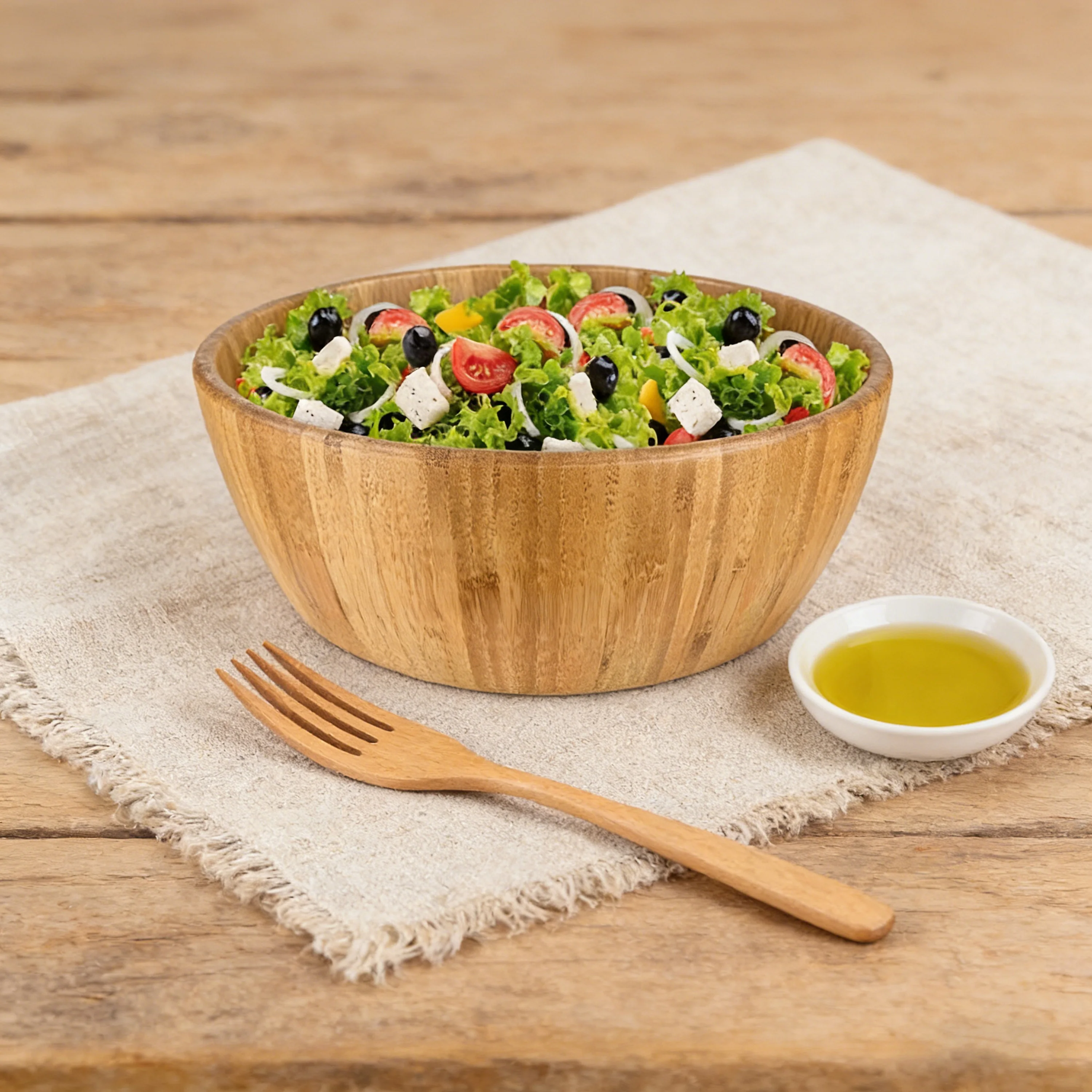 product bamboo salad bowl large round wooden serving bowl for salad fruit popcorn snacks mixing bowl for kitchen rustic farmhouse decor-5