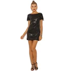 Clothing Hot Sale Women's Clothing Evening Sexy Sequin Short Sleeve Dress