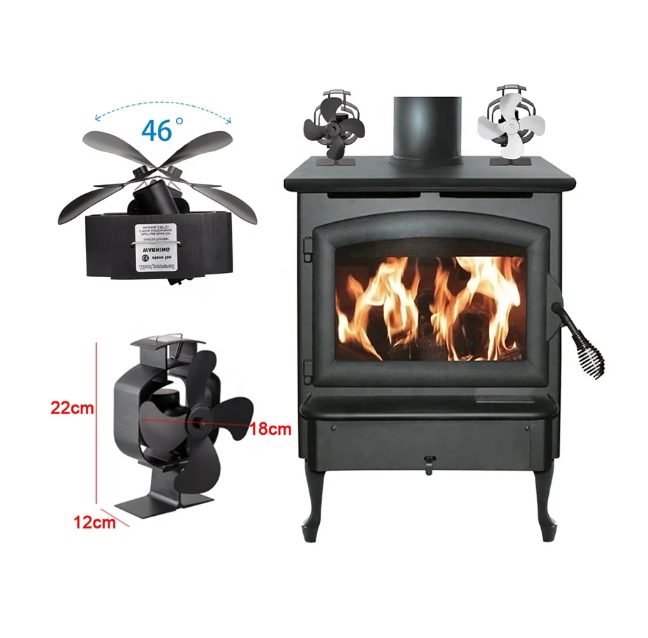 暖炉 用4 ストーブ 安全 ファン ブレード 熱