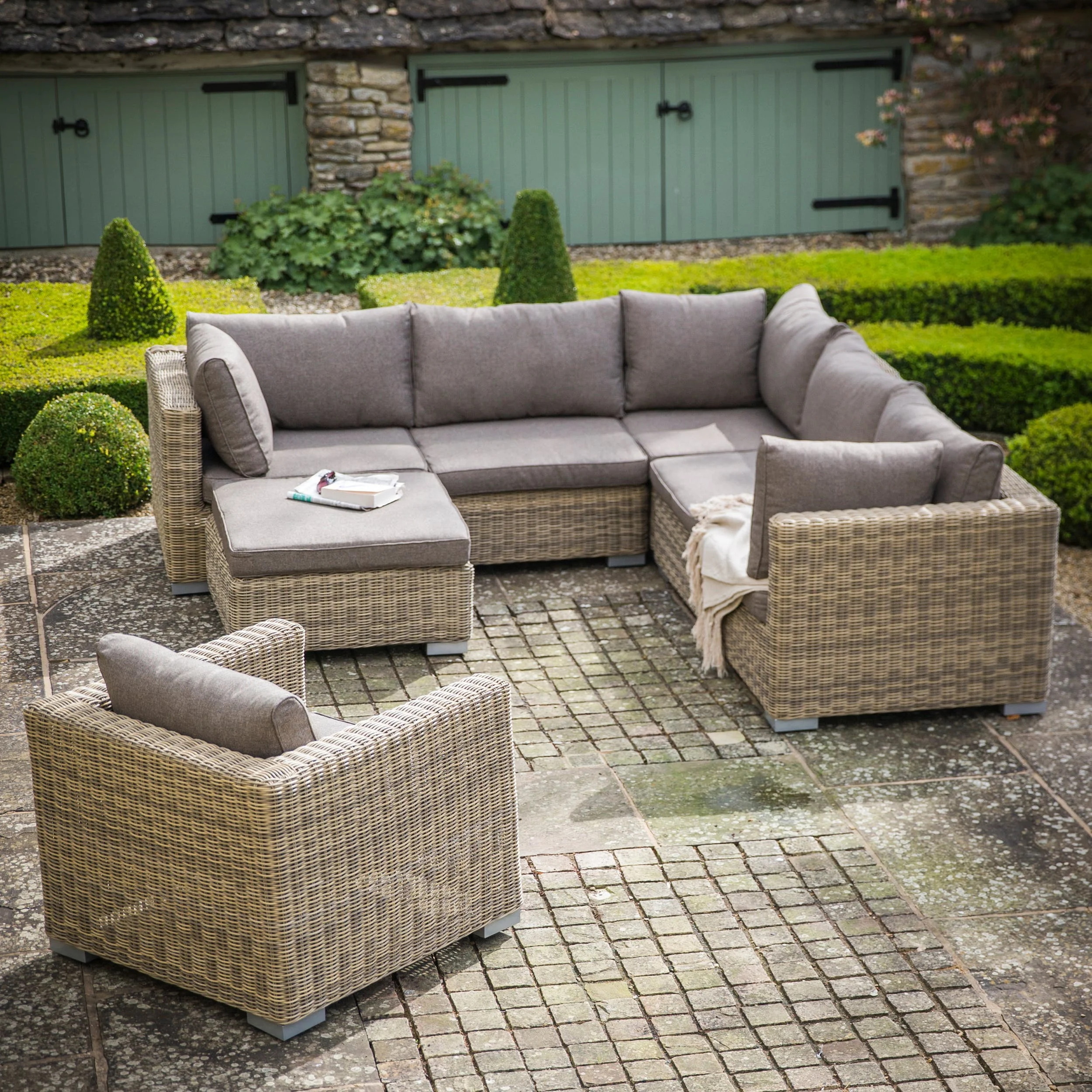luxury rattan corner sofa