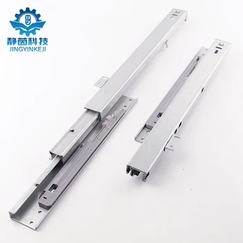 Three-Section Bottom Supporting Track Drawer Slides Jewelry Cabinet Liquor Display Damping Buffer Guide Bottom Mounting Slide