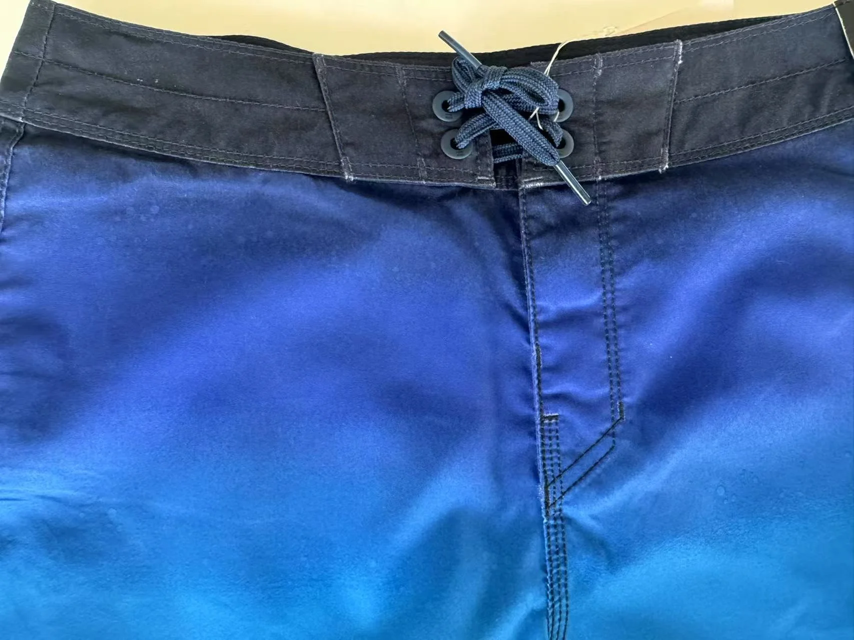 Quick Dry Mid Drawstring Men Swim Trunks Casual Solid Pattern Knee Length Knitted Canvas Board Shorts 100% Polyester Digital supplier