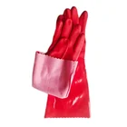 Gloves Extra Long Finger Gloves Red Rubber Oil-proof Gloves With PU Coating Agricultural Use